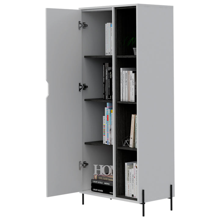 Dallas Bookcase Display Unit White Carbon Grey Oak (DHD) Image 3