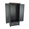 Dunkeld 2 Door, 1 Drawer Wardrobe Midnight Blue Antique Oak Effect Wax (DHD) Image 4