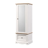 Corona White Armoire With Mirrored Door White Wax Antique Waxed Pine (DHD) Image 1