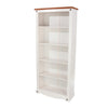 Corona White Tall Bookcase White Wax Antique Waxed Pine (DHD) Image 1