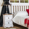 Corona White 2 Drawer Petite Bedside Cabinet White Wax Antique Waxed Pine (DHD) Image 5