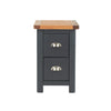 Dunkeld 2 Drawer Petite Bedside Cabinet Midnight Blue Antique Oak Effect Wax (DHD) Image 2