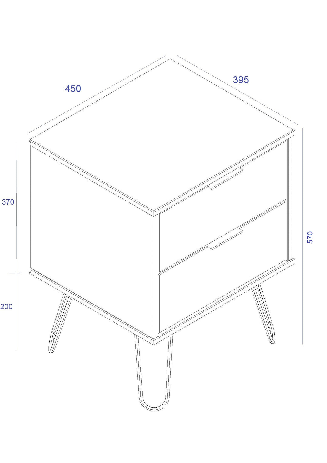 Augusta Driftwood 2 Drawer Bedside Cabinet Driftwood  Calico (DHD) Image 7