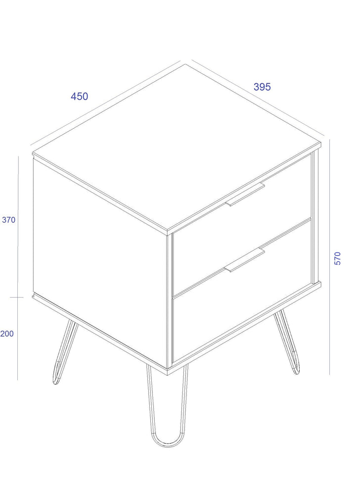 Augusta Driftwood 2 Drawer Bedside Cabinet Driftwood  Calico (DHD) Image 7