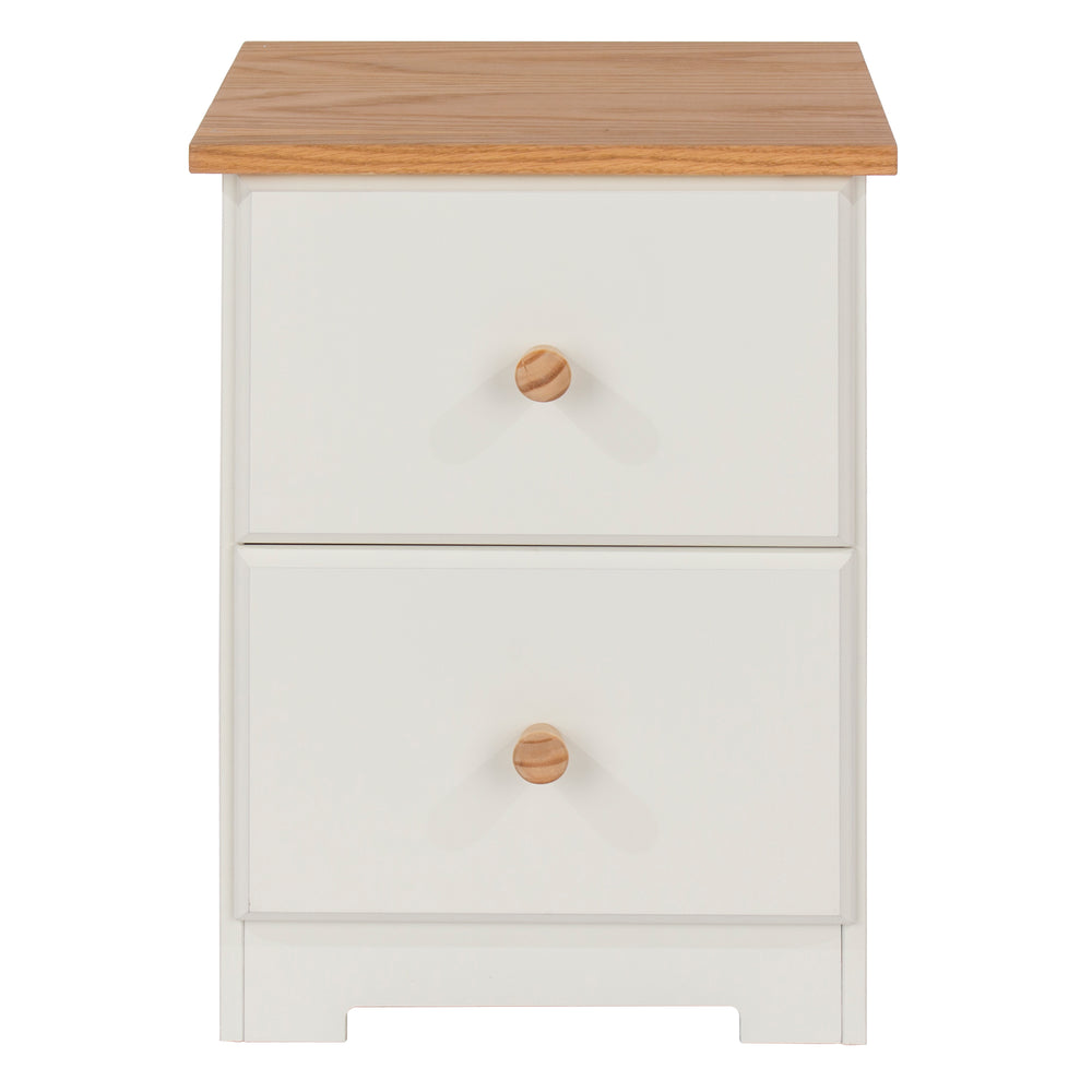 Colorado 2 Drawer Petite Bedside Cabinet Soft White Oak (DHD) Image 2