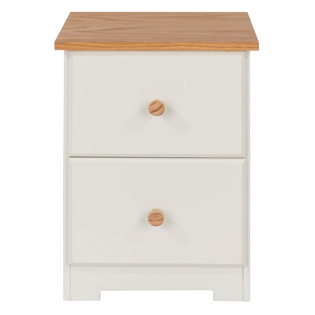 Colorado 2 Drawer Petite Bedside Cabinet Soft White Oak (DHD) Image 2