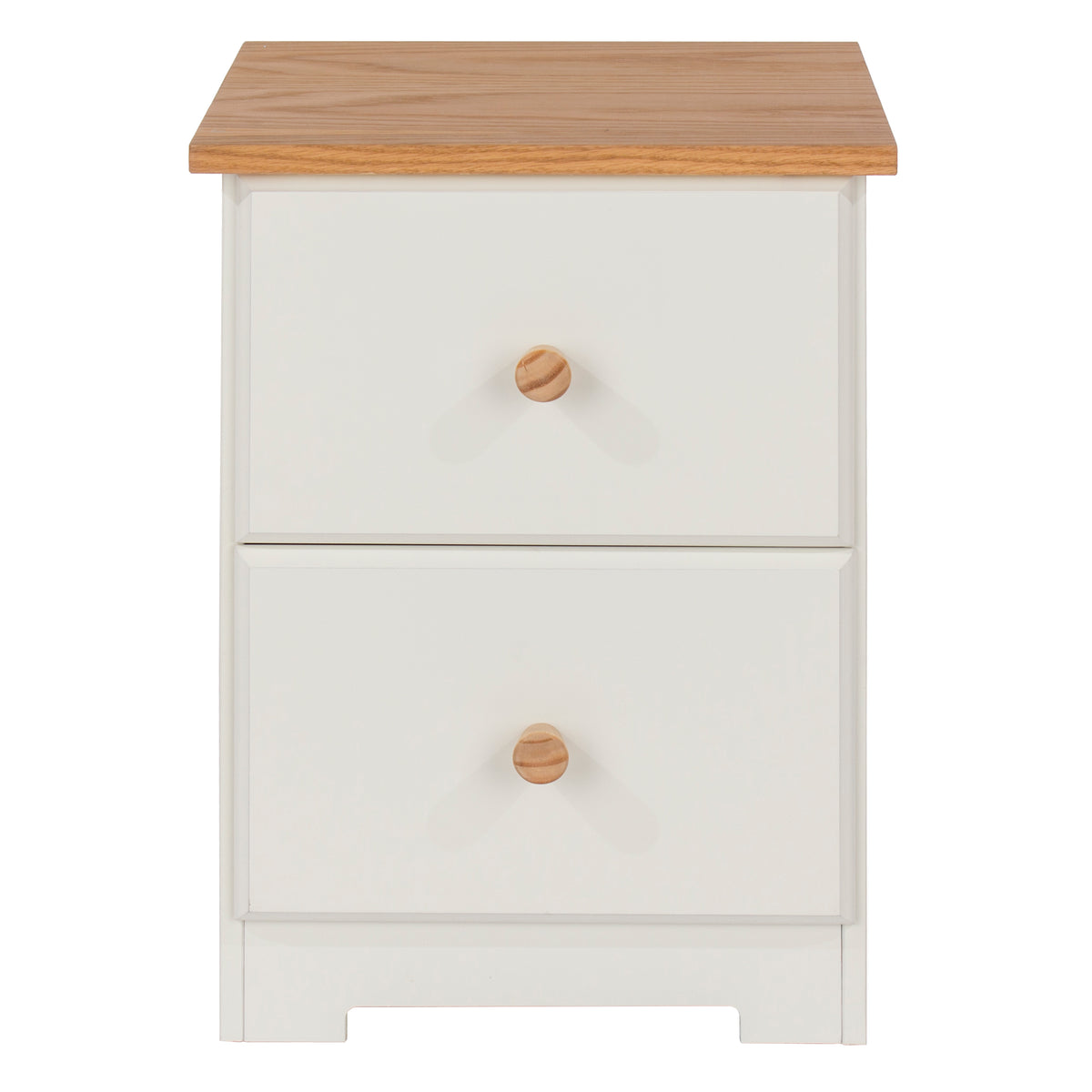 Colorado 2 Drawer Petite Bedside Cabinet Soft White Oak (DHD) Image 2