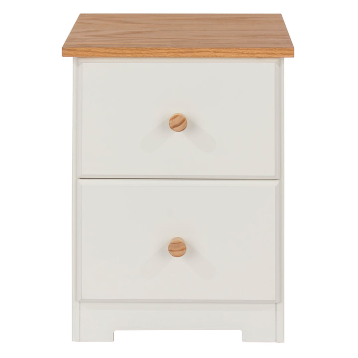Colorado 2 Drawer Petite Bedside Cabinet Soft White Oak (DHD) Image 2