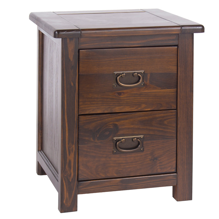 Boston 2 Drawer Bedside Cabinet Dark Brown  (DHD) Image 3