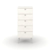 Augusta Curve 5 Drawer Narrow Chest White Silver (DHD) Image 2