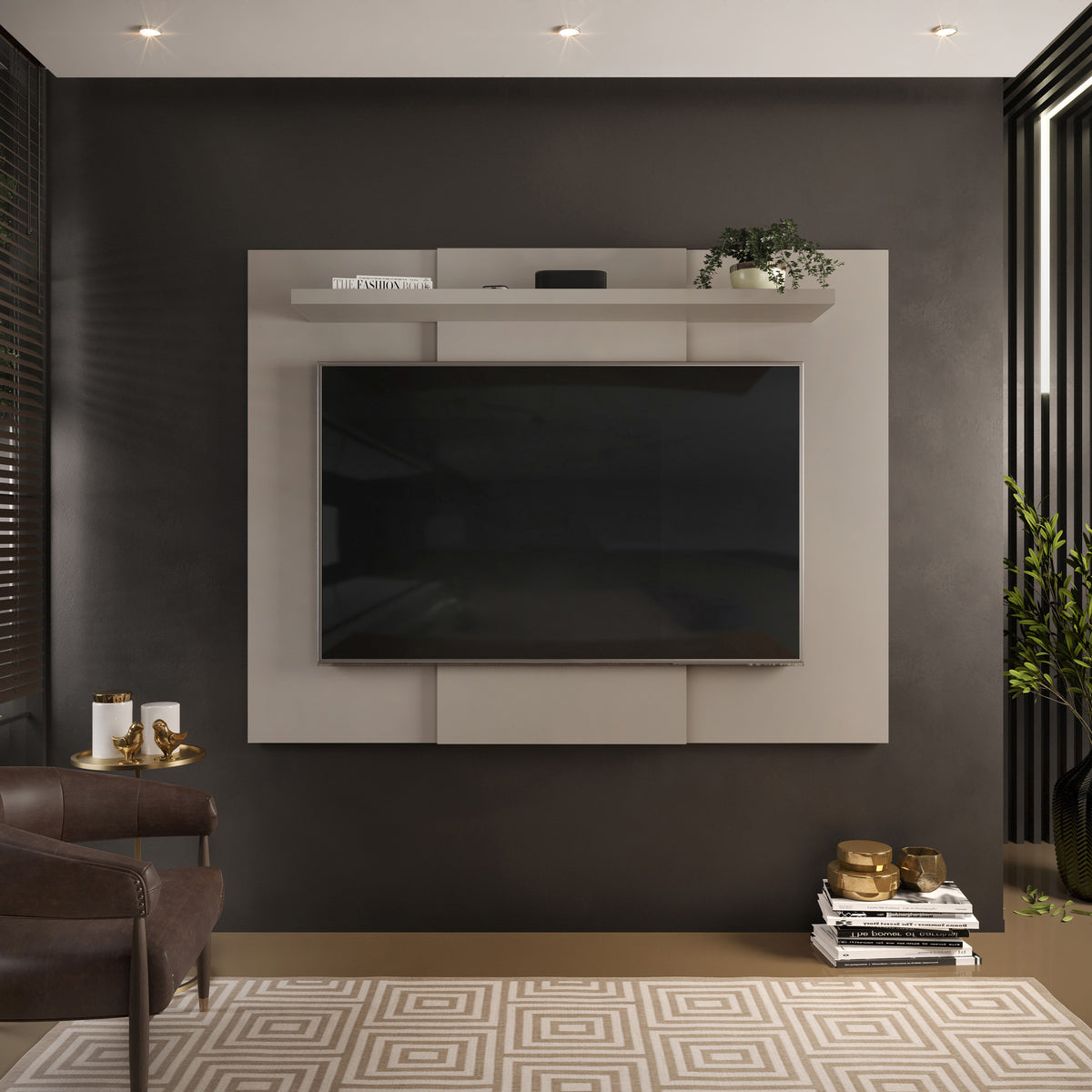 Lido Extendable Fixed Tv Wall Panel, Grey  Grey  (DHD) Image 2