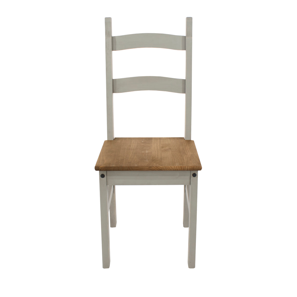 Corona Grey Solid Pine Chairs (Pair) Grey Wax Antique Waxed Pine (DHD) Image 2