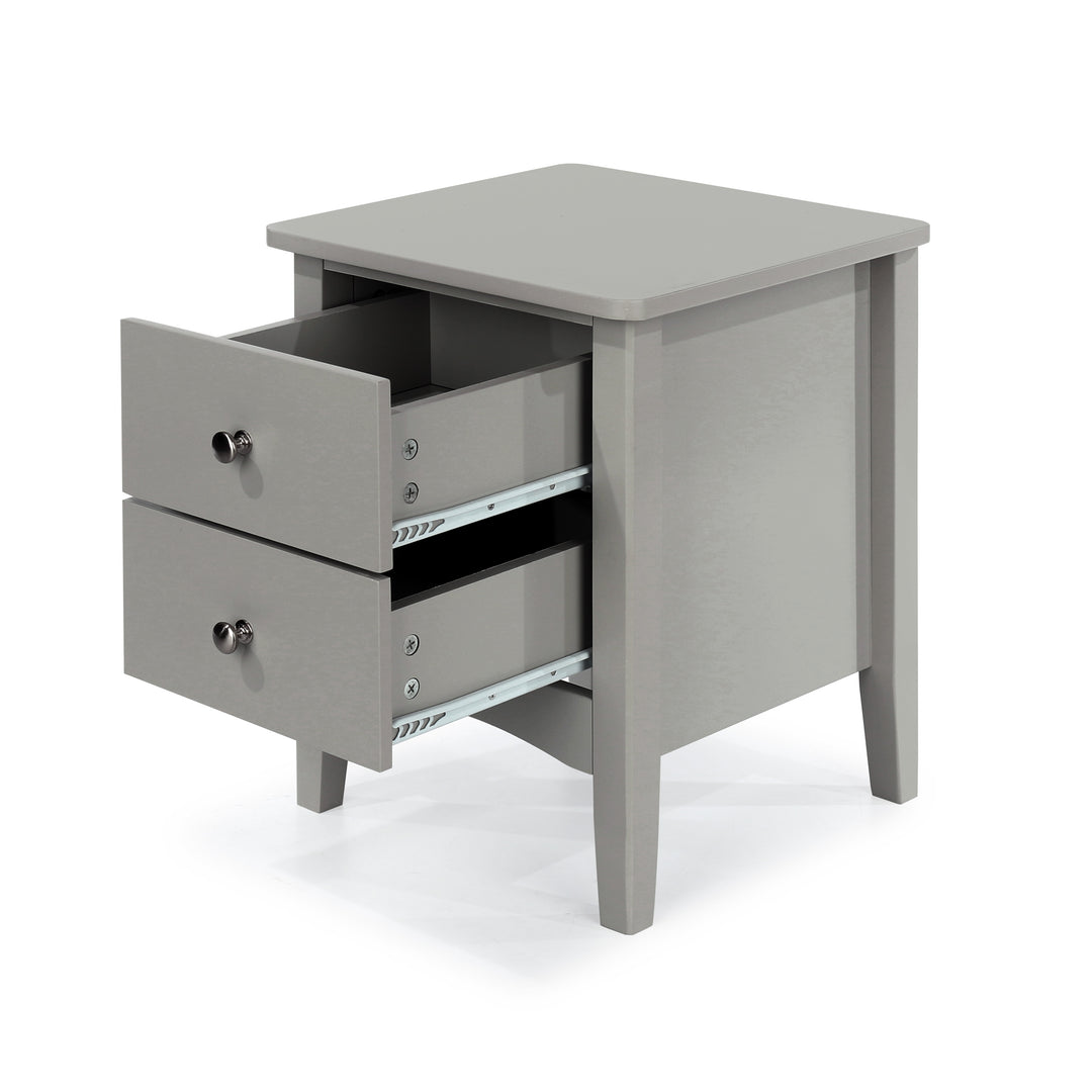 Como Grey 2 Petite Drawer Bedside Cabinet  Grey  (DHD) Image 4