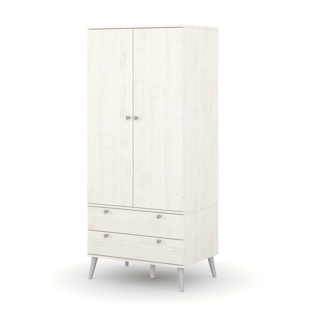Augusta Curve 2 Door, 2 Drawer Wardrobe White Silver (DHD) Image 1
