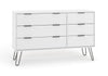 Augusta White 3+3 Drawer Wide Chest Of Drawers White    (DHD) Image 3