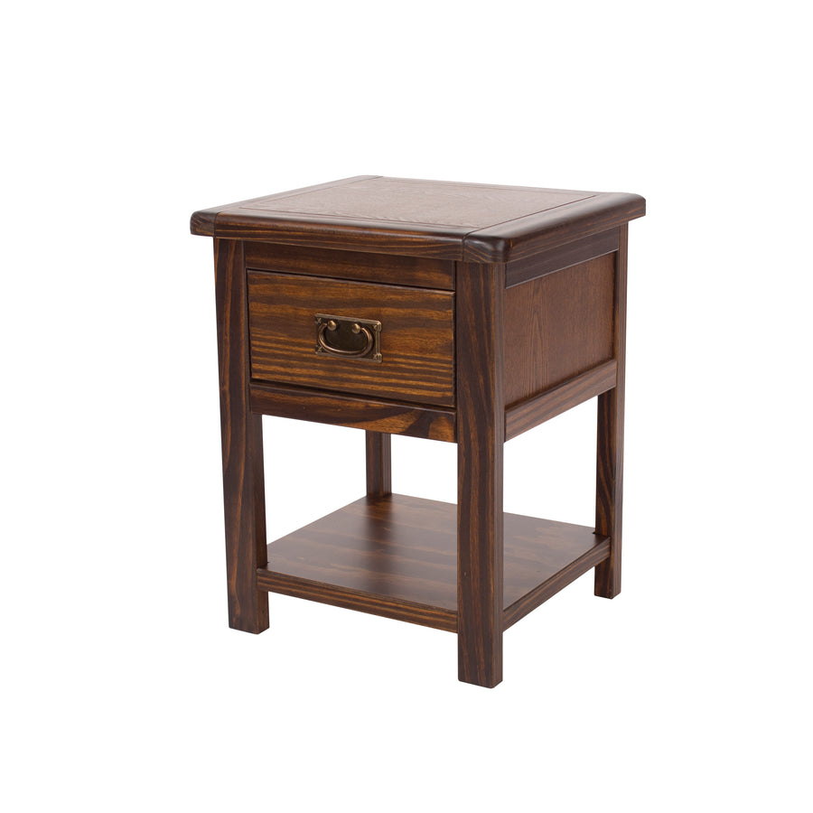 Boston 1 Drawer Bedside Cabinet Dark Brown  (DHD) Image 1