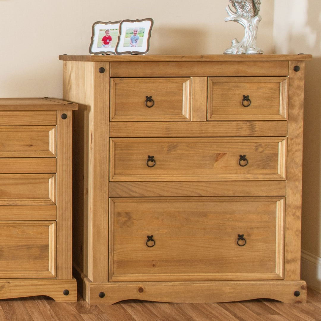 Corona 2+2 Drawer Chest  Antique Waxed Pine  (DHD) Image 5