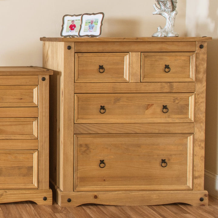 Corona 2+2 Drawer Chest  Antique Waxed Pine  (DHD) Image 5