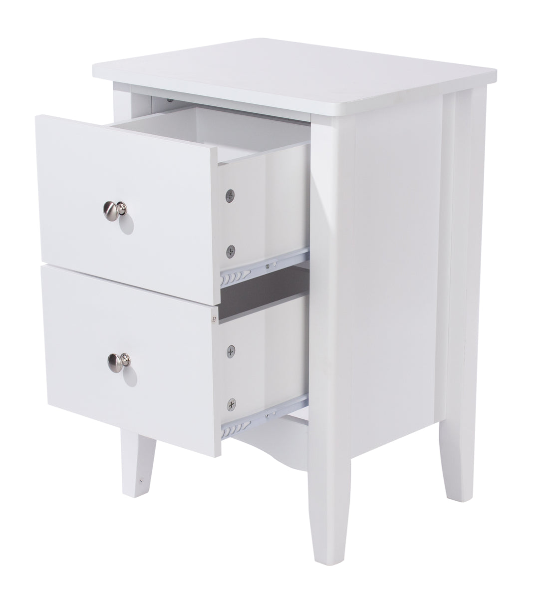 Como White 2 Drawer Bedside Cabinet  White  (DHD) Image 4