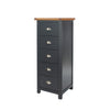 Dunkeld 5 Drawer Narrow Chest Midnight Blue Antique Oak Effect Wax (DHD) Image 1