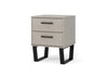 Texas 2 Drawer Bedside Cabinet Grey Waxed Pine Black (DHD) Image 1