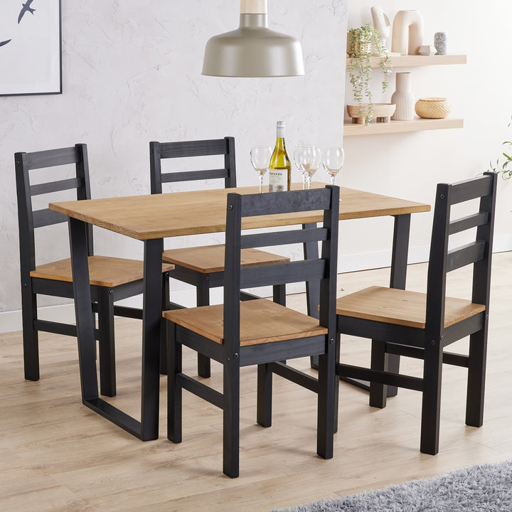 Texas Rectangular Dining Table  Antique Waxed Pine Black (DHD) Image 4