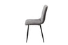 Aspen Straight Stitch Grey Dining Chair, Black Tapered Legs (Pair) Grey Black (DHD) Image 3