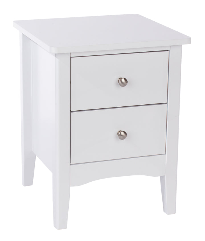 Como White 2 Petite Drawer Bedside Cabinet  White  (DHD) Image 3