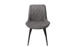 Aspen Diamond Stitch Grey Fabric Dining Chair, Black Tapered Legs (Pair) Grey Black (DHD) Image 2