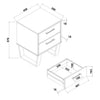 Texas 2 Drawer Bedside Cabinet Grey Waxed Pine Black (DHD) Image 5