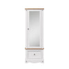 Corona White Armoire With Mirrored Door White Wax Antique Waxed Pine (DHD) Image 2