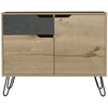 Manhattan Small Sideboard With 2 Doors & 1 Drawer  Bleached Pine Grey Stone (DHD) Image 2