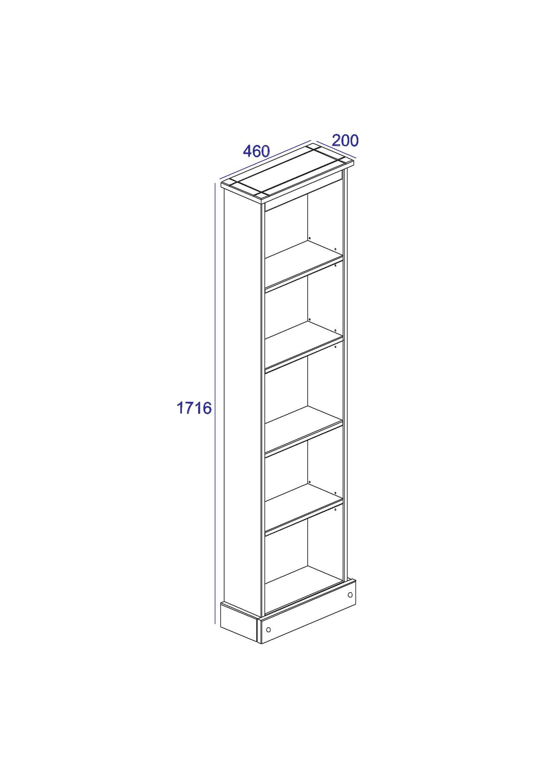 Corona White Tall Narrow Bookcase White Wax Antique Waxed Pine (DHD) Image 4