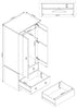 Corona Classic 2 Door, 2 Drawer Wardrobe Grey Antique (Self Assembly) (DHD)