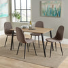 Aspen Rectangular Dining Table, Aged Oak Effect Foiled Top And 4 X Upholstered Chair Set  Aged Oak Brown (DHD) Image 6