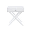 Options White X Leg  1 Drawer Petite Bedside Cabinet White  (DHD) Image 2
