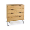 Augusta Pine 4 Drawer Chest Of Drawers Antique Waxed Pine Black (DHD) Image 3