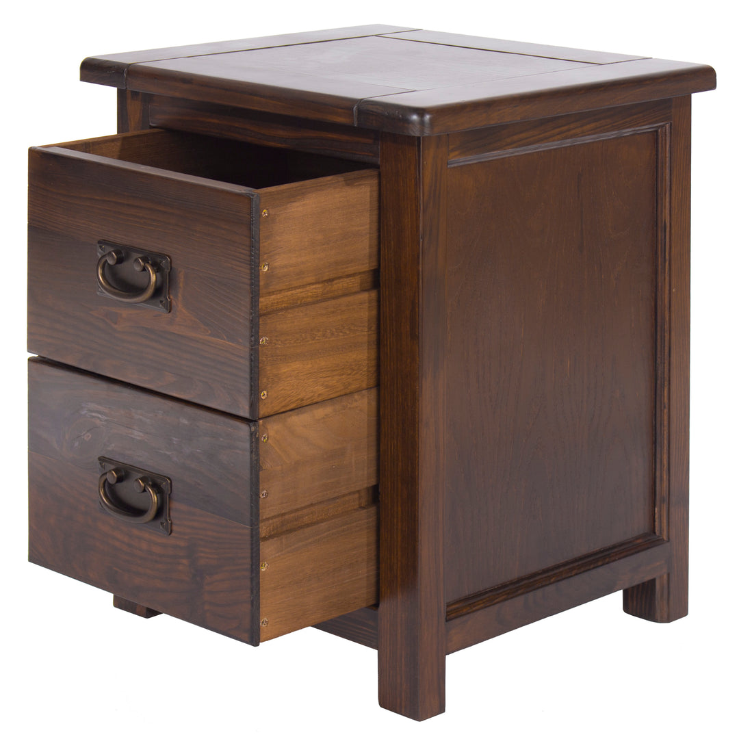 Boston 2 Drawer Bedside Cabinet Dark Brown  (DHD) Image 4