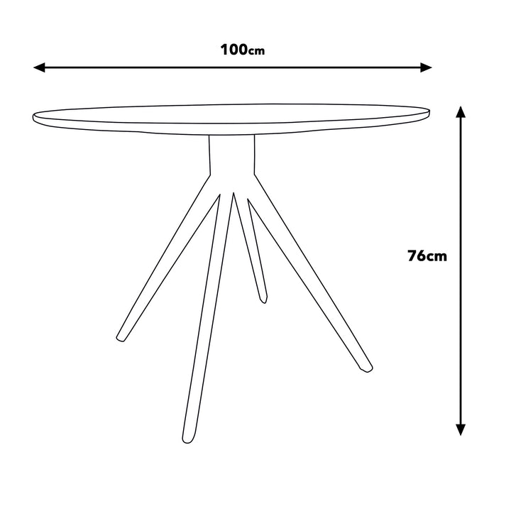 Aspen Round Dining Table, Grey Oak Effect Top With Black Pedestal Leg Frame  Grey Oak Black (DHD) Image 5