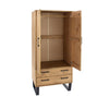 Texas 2 Door, 2 Drawer Wardrobe Antique Waxed Pine Black (DHD) Image 5
