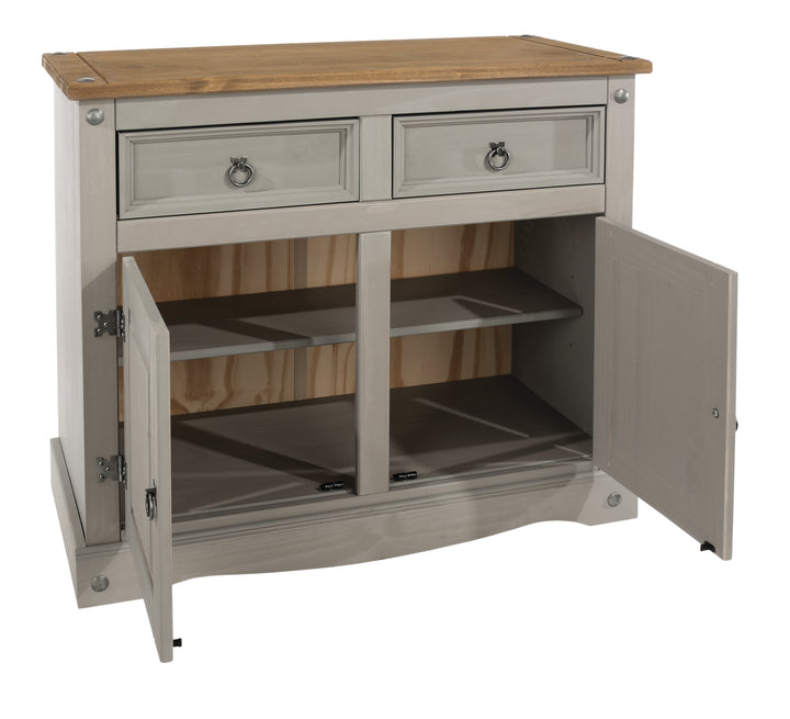 Corona Grey Small Sideboard Grey Wax Antique Waxed Pine (DHD) Image 5