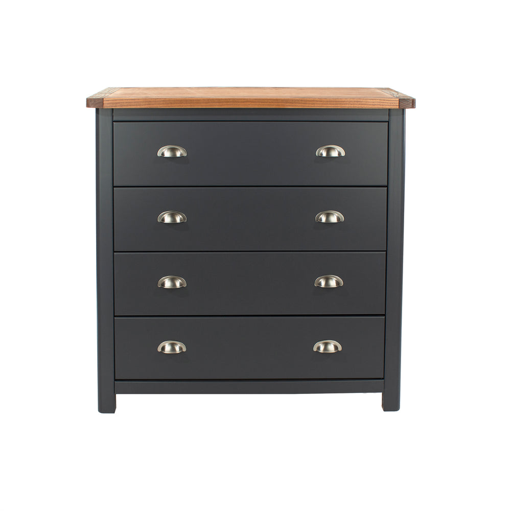 Dunkeld 4 Drawer Chest Midnight Blue Antique Oak Effect Wax (DHD) Image 2