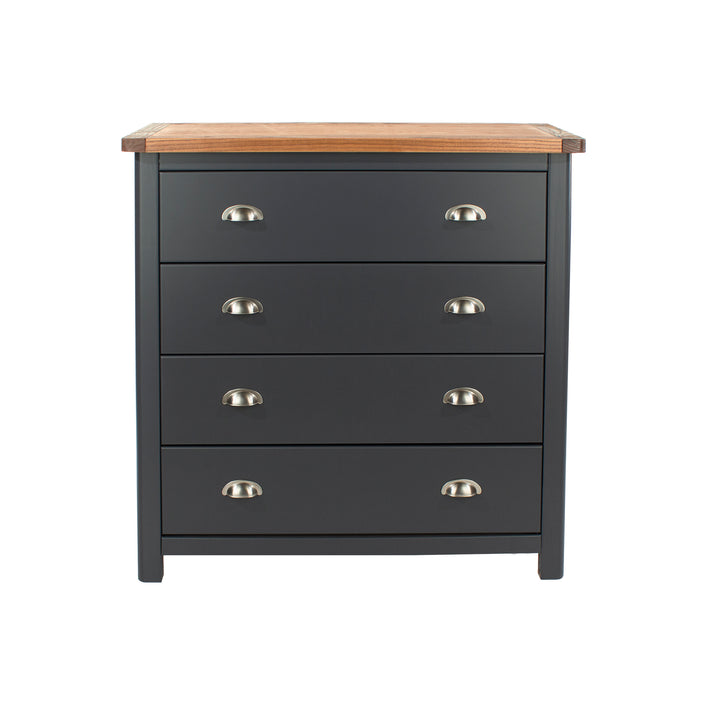 Dunkeld 4 Drawer Chest Midnight Blue Antique Oak Effect Wax (DHD) Image 2