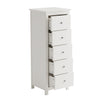Nairn White 5 Drawer Narrow Chest Of Drawers White  (Self Assembly) (DHD)