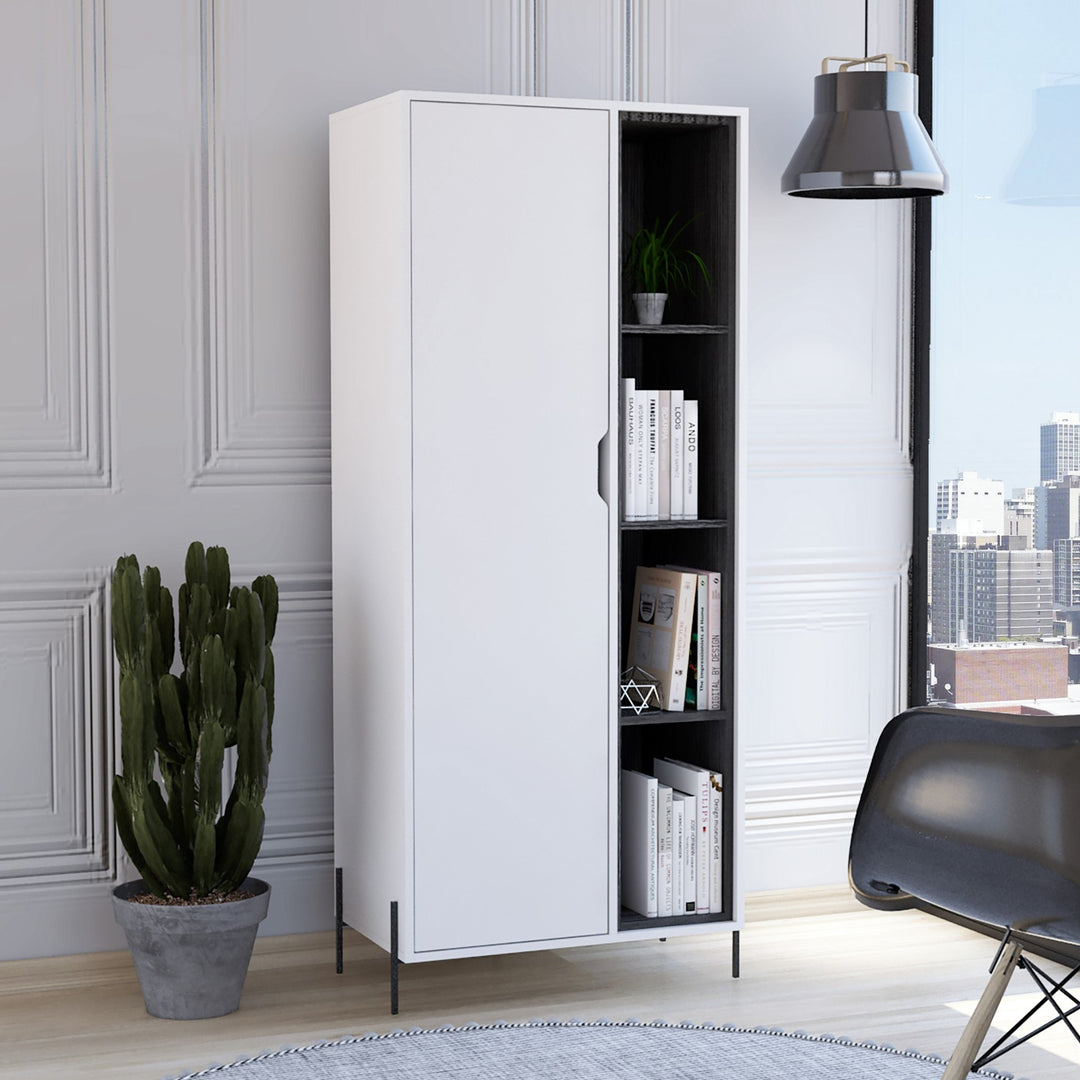Dallas Bookcase Display Unit White Carbon Grey Oak (DHD) Image 4