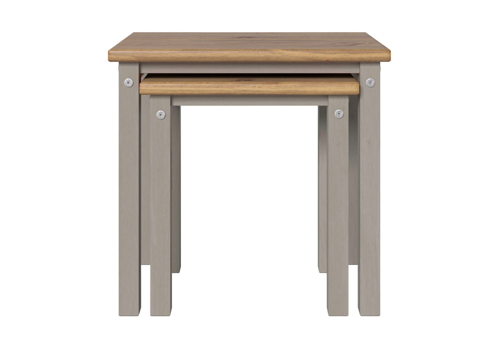 Linea Linea Nest Of 2 Tables Grey Antique Waxed Pine (DHD) Image 2