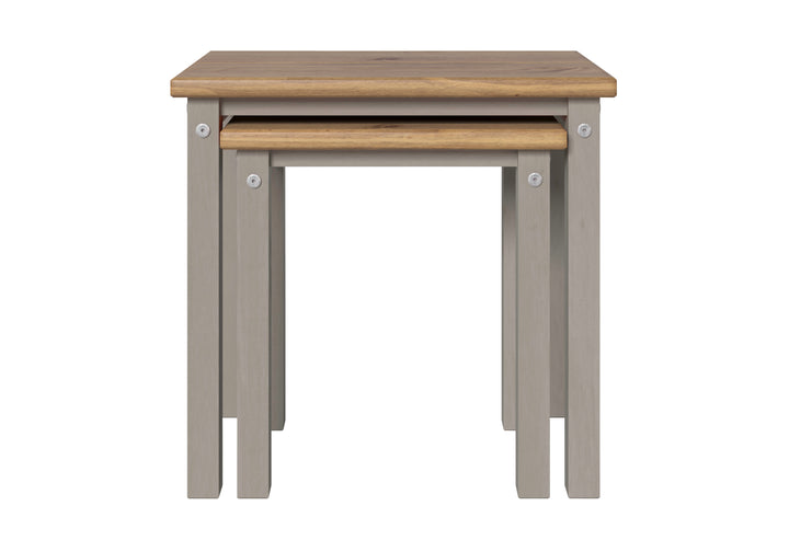 Linea Linea Nest Of 2 Tables Grey Antique Waxed Pine (DHD) Image 2