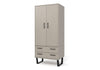Texas 2 Door, 2 Drawer Wardrobe Grey Waxed Pine Black (DHD) Image 1