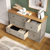 Corona Classic 3+3 Drawer Wide Chest Of Drawers Grey Antique (Self Assembly) (DHD)
