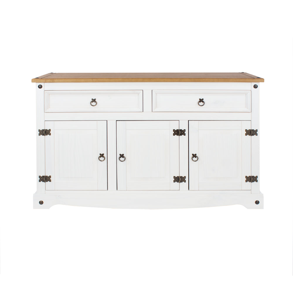 Corona White Medium Sideboard White Wax Antique Waxed Pine (DHD) Image 2